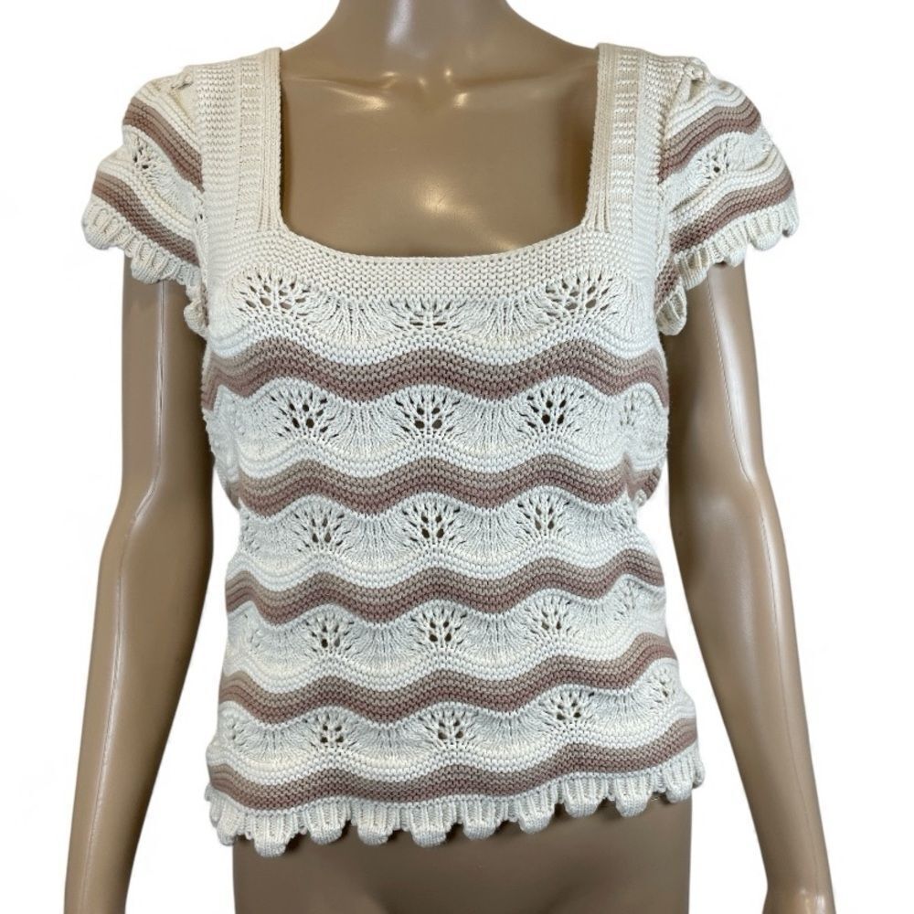 Jessica Simpsons Y2K Boho Crochet Knit Top size L